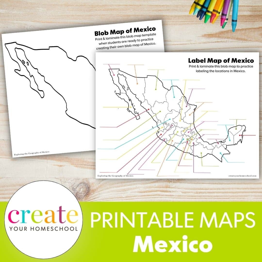 Printable Map Of Mexico Create Your Homeschool