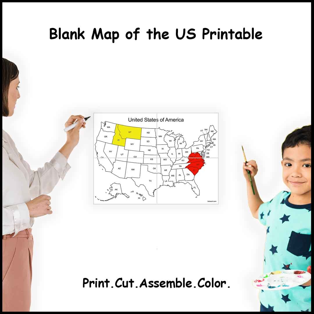 Blank Map United States Printable
