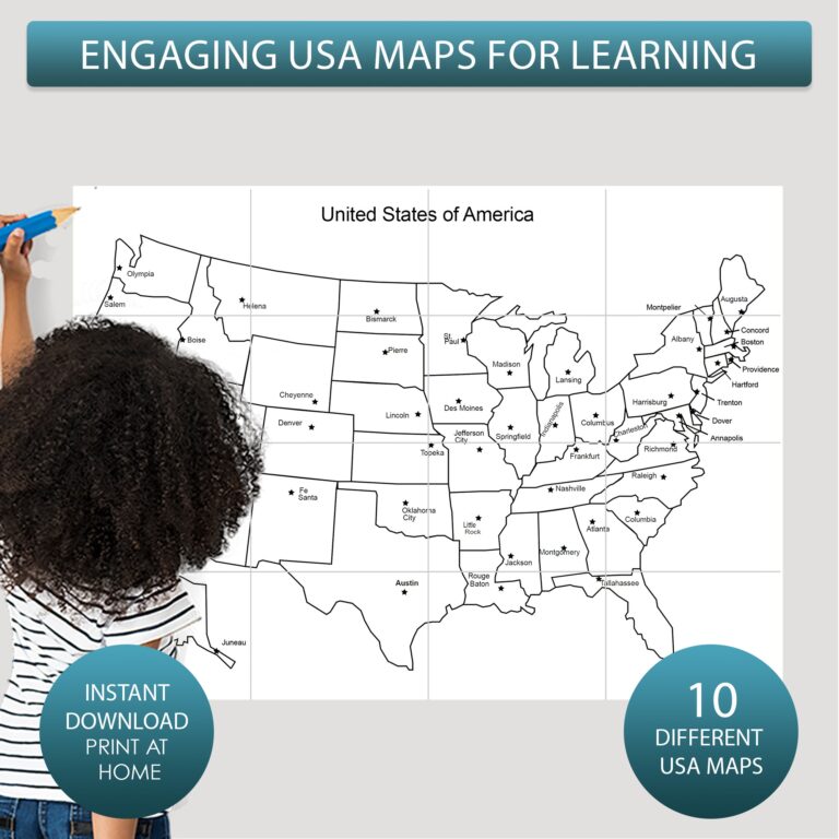 Printable Maps Of The United States Giant Coloring Maps