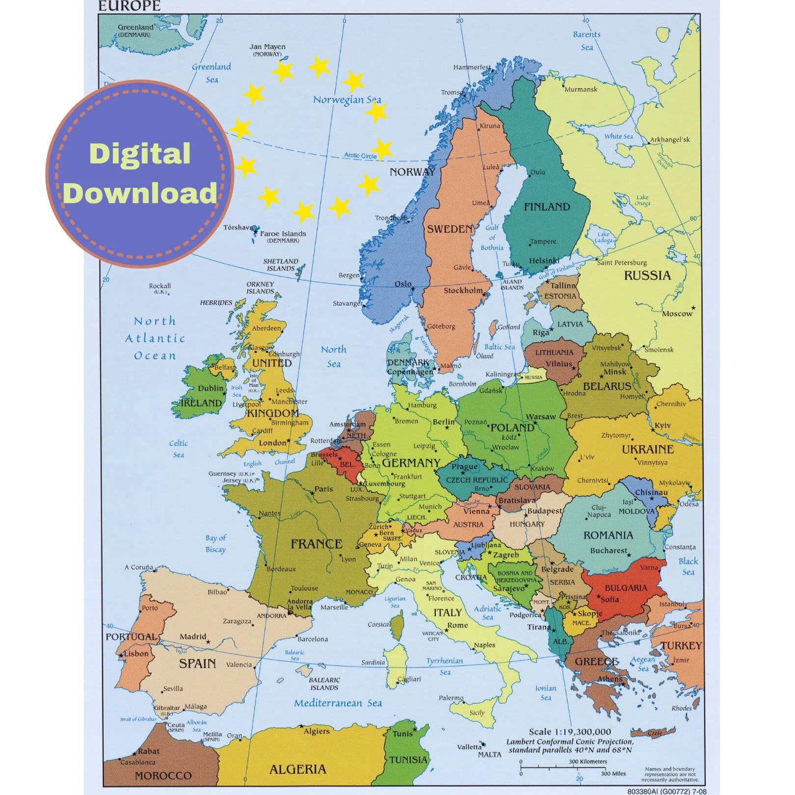 Printable Political Map Of Europe Mapping Countries Of Europe Lively Political Map Digital European Map Colorful Office Wall Decor Etsy Printable Political Map Of Europe Mapping Countries Of Europe Lively Political Map Digital European Map Colorful Office Wall Decor Etsy
