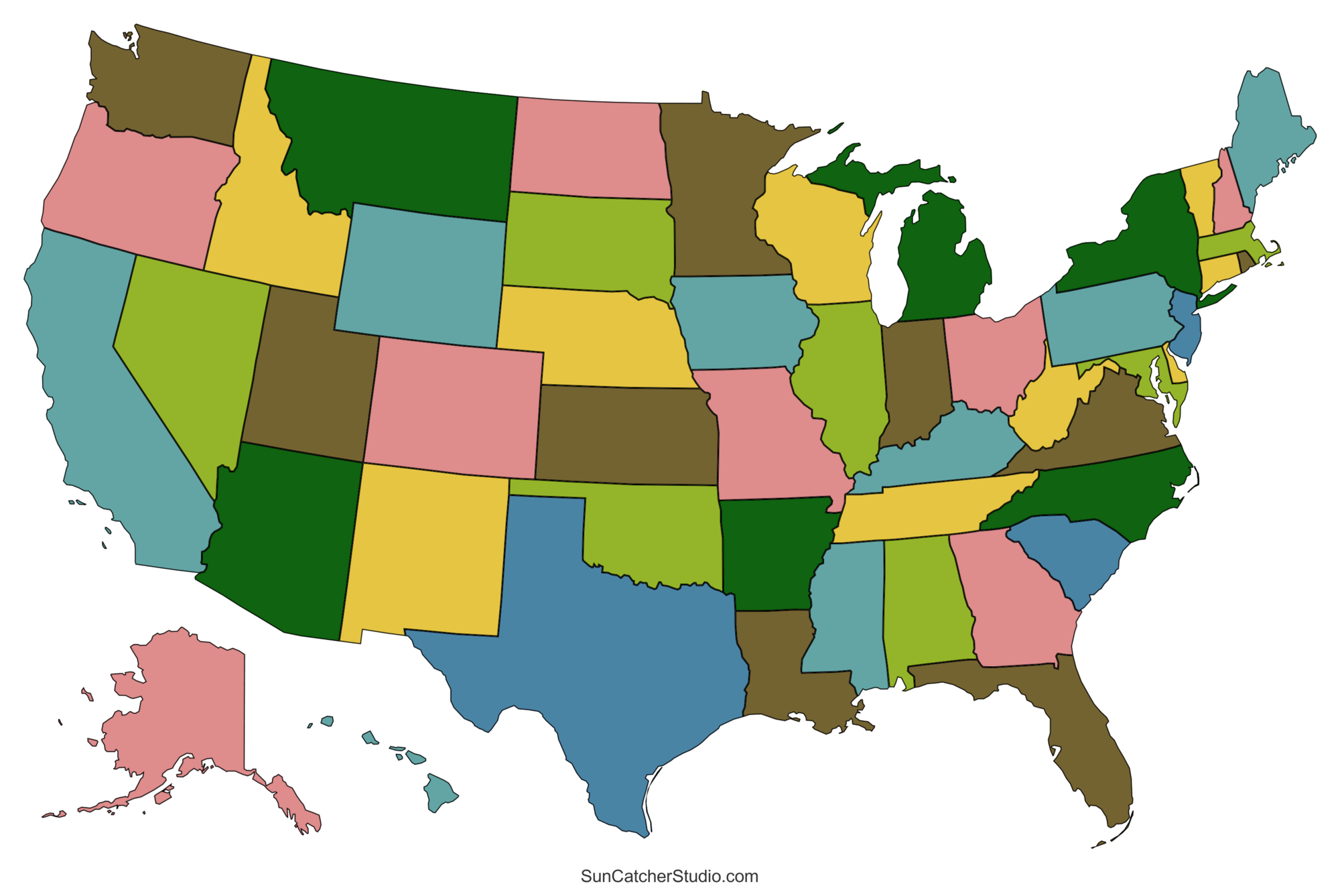 Printable US Maps With States USA United States America DIY Worksheets Library