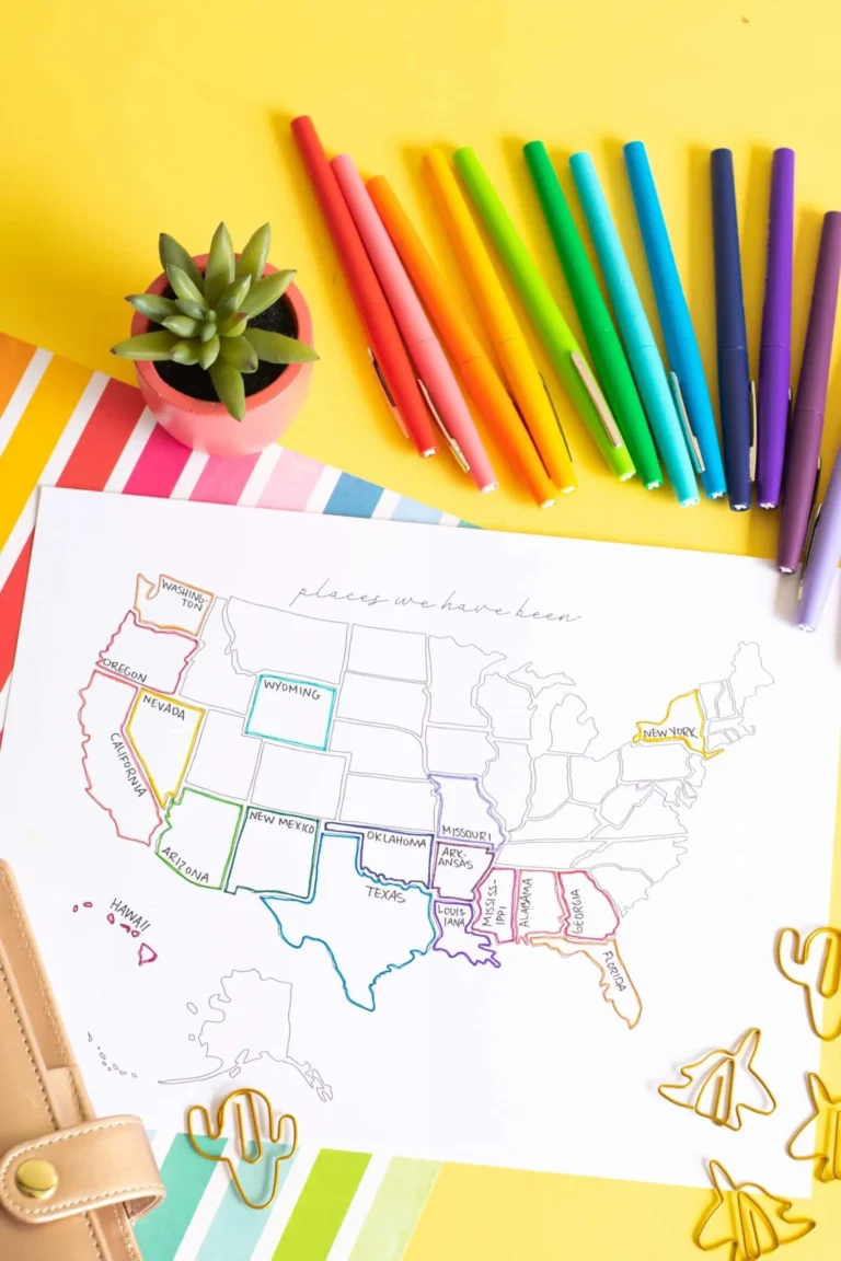 Printable USA Travel Map Carrie Elle