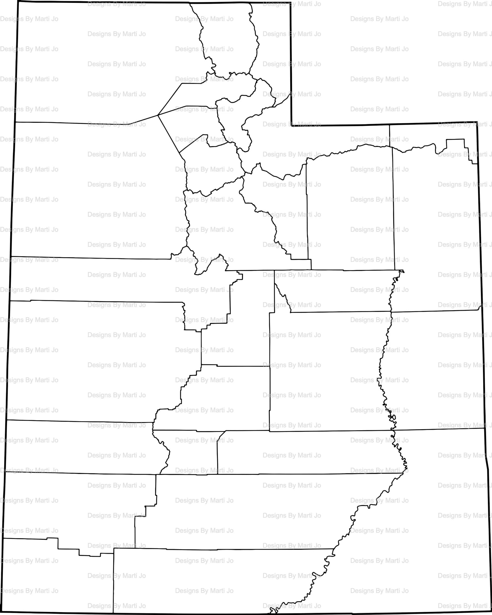 Printable Utah Map Printable UT County Map Digital Download PDF MAP6