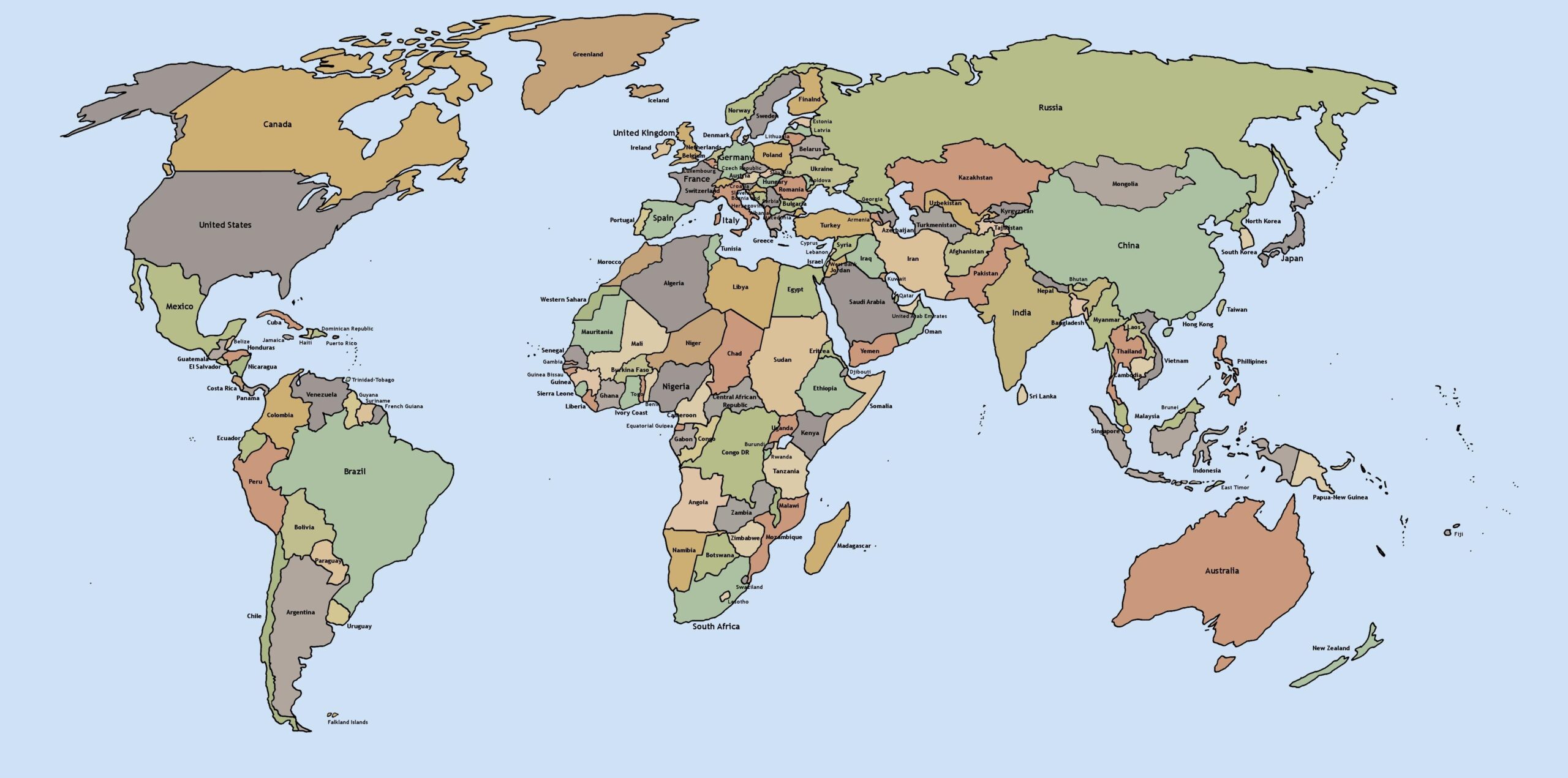 Pdf Printable World Map