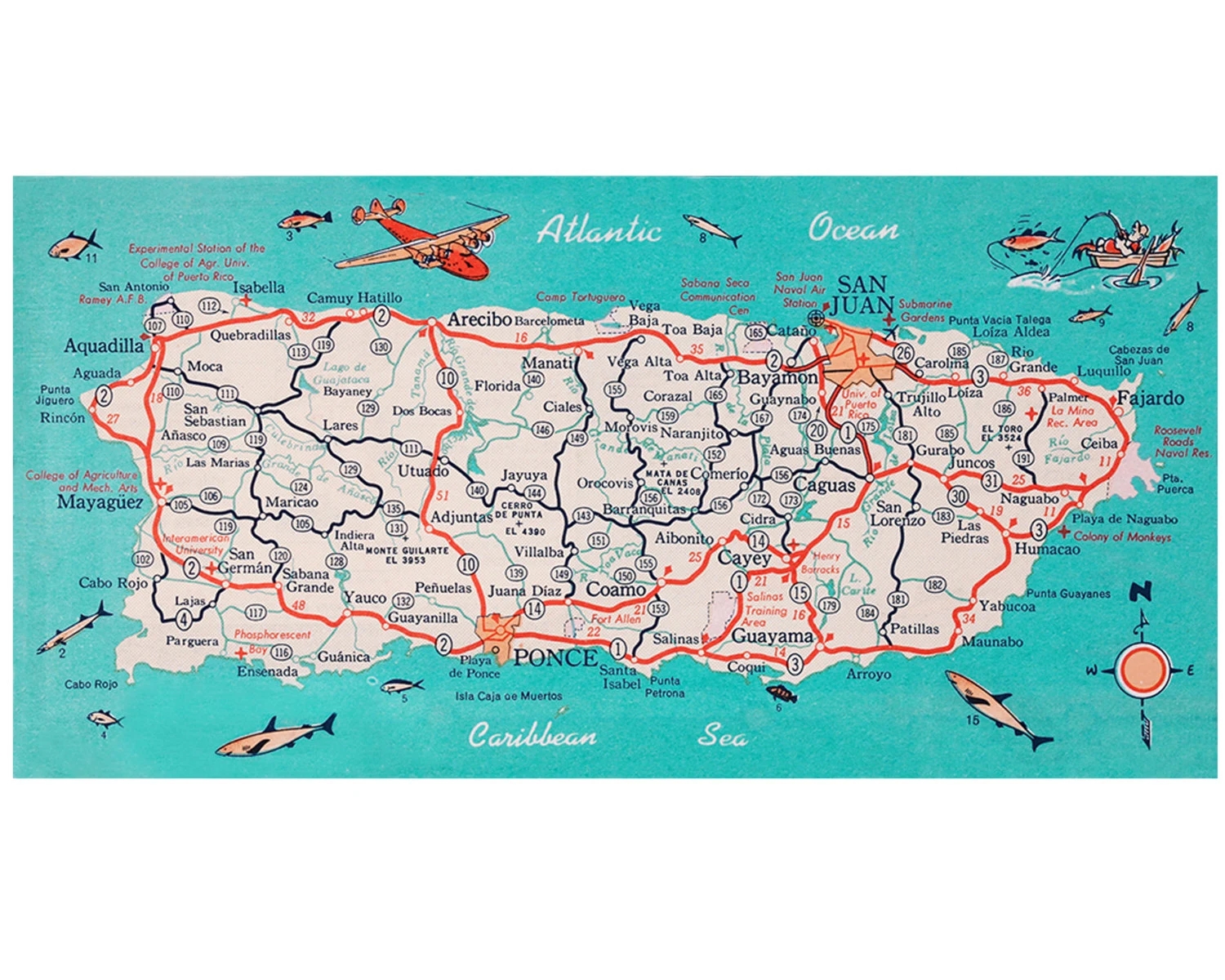 Puerto Rico Retro Beach Map Panoramic Print Funky Vintage Turquoise Photo Moving Housewarming Gift San Juan Puerto Rico Retro Beach Map Panoramic Print Funky Vintage Turquoise Photo Moving Housewarming Gift San Juan