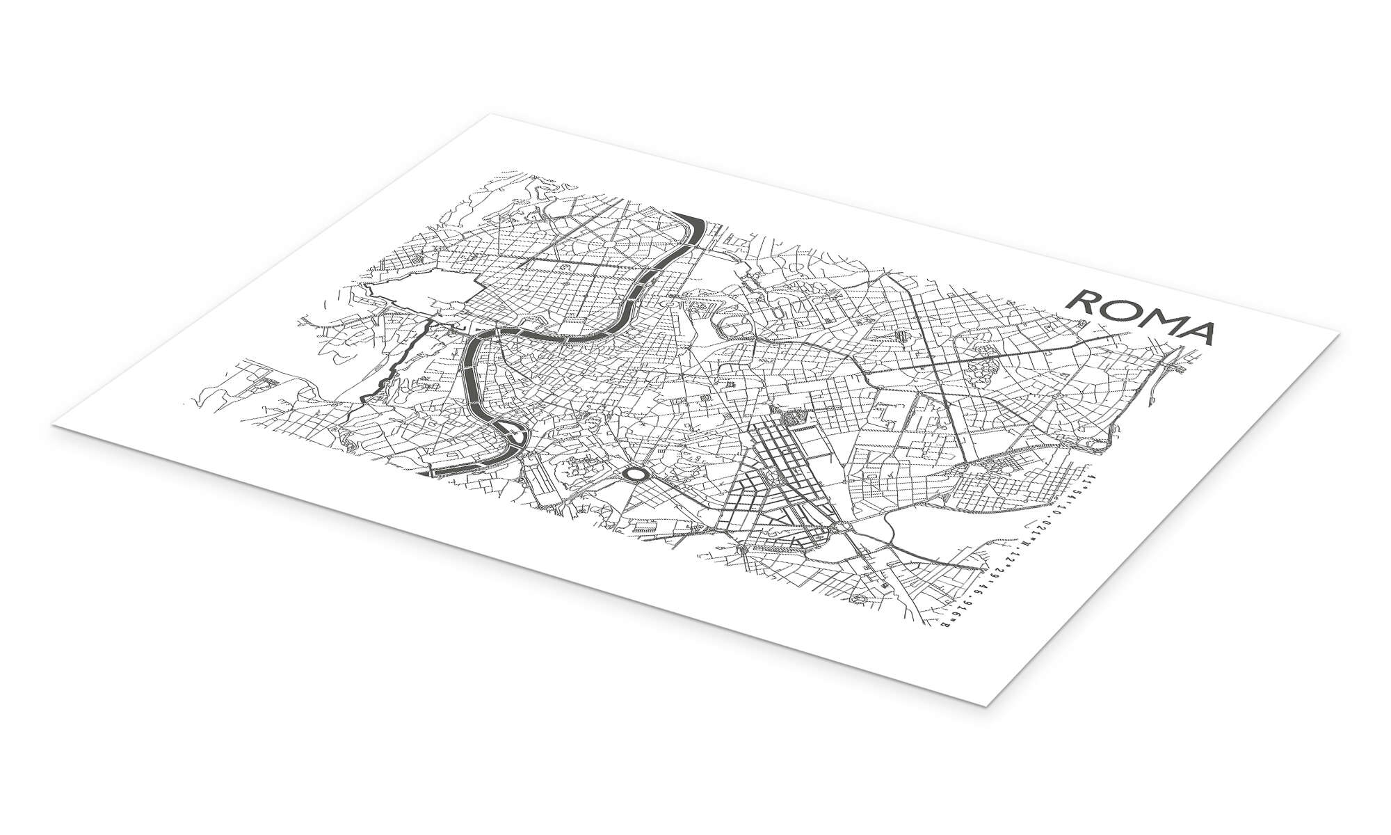 Roma City Map Of Rome Print By 44spaces Posterlounge