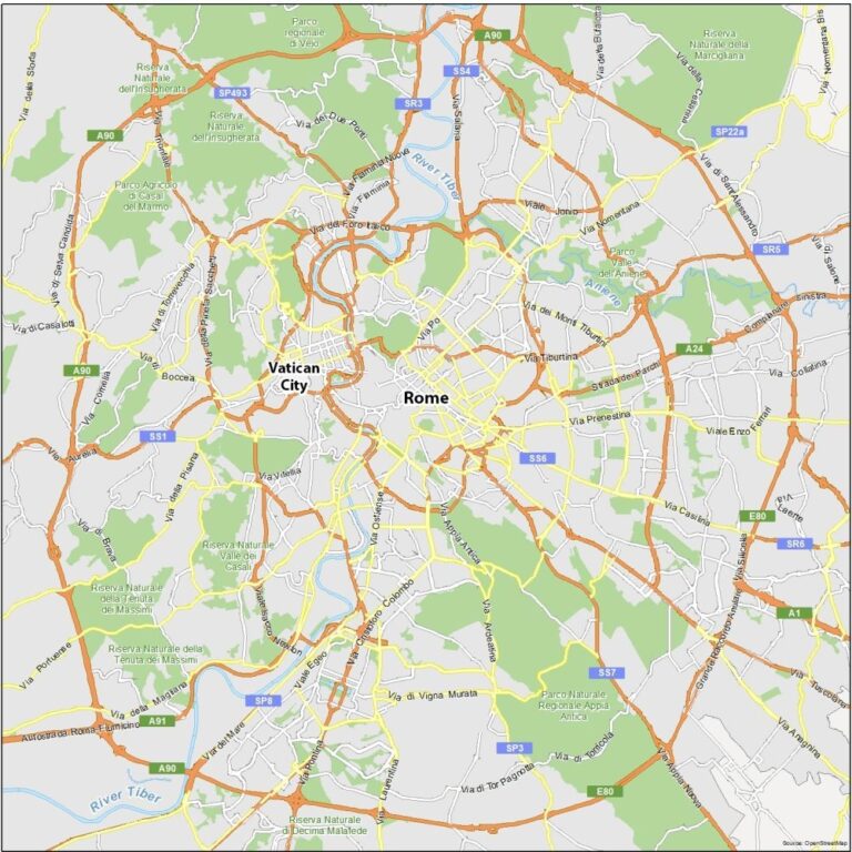 Rome Map Italy GIS Geography