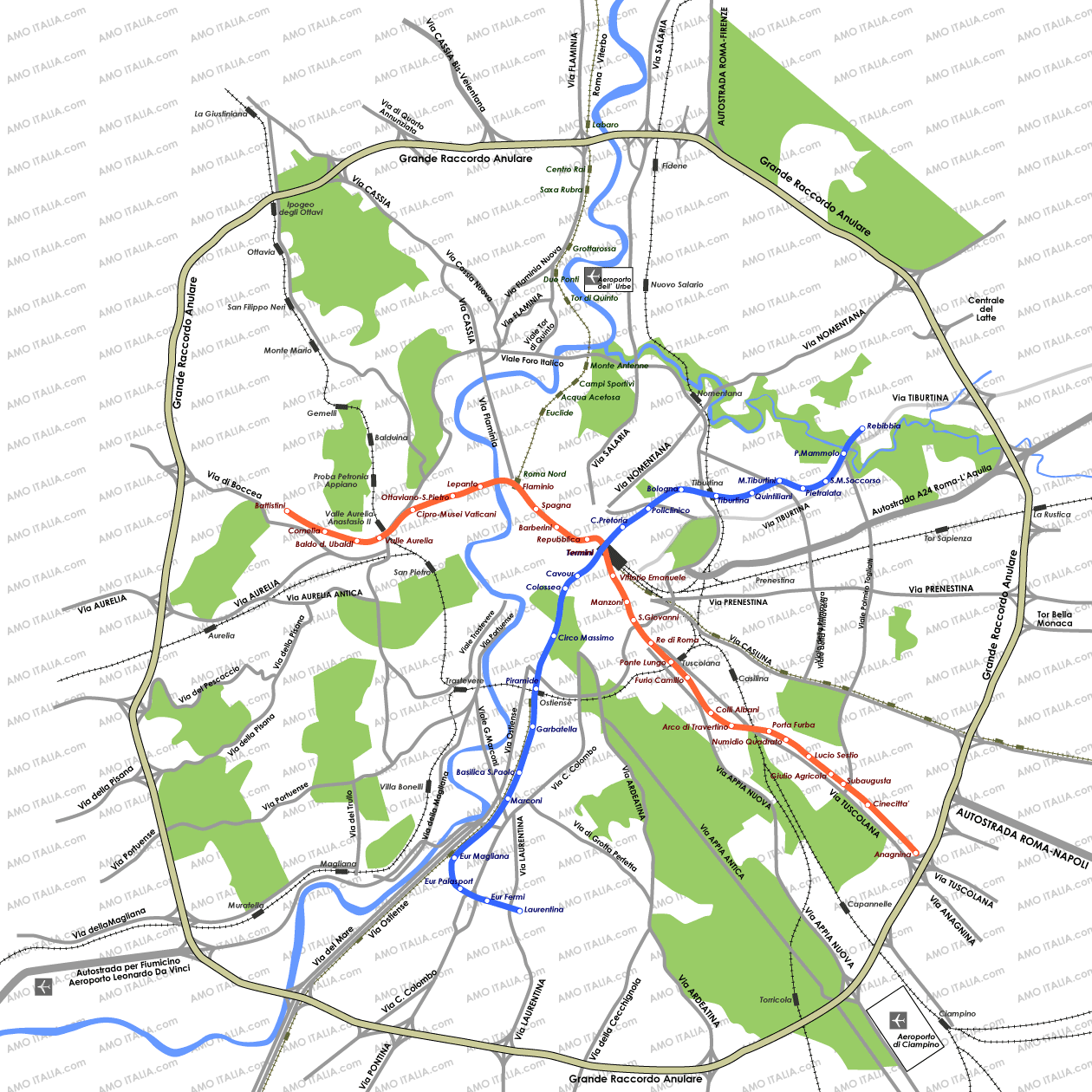 Rome Map Attractions Printable