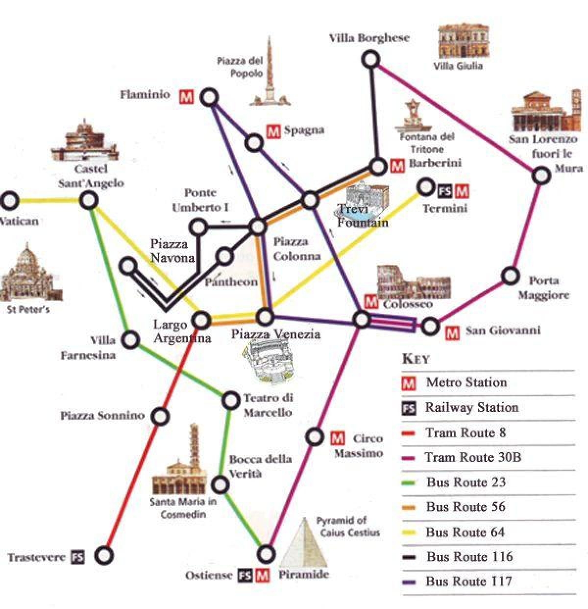 Rome Metro Map With Attractions Rome Metro Map With Tourist Attractions Lazio Italy Rome Metro Map With Attractions Rome Metro Map With Tourist Attractions Lazio Italy