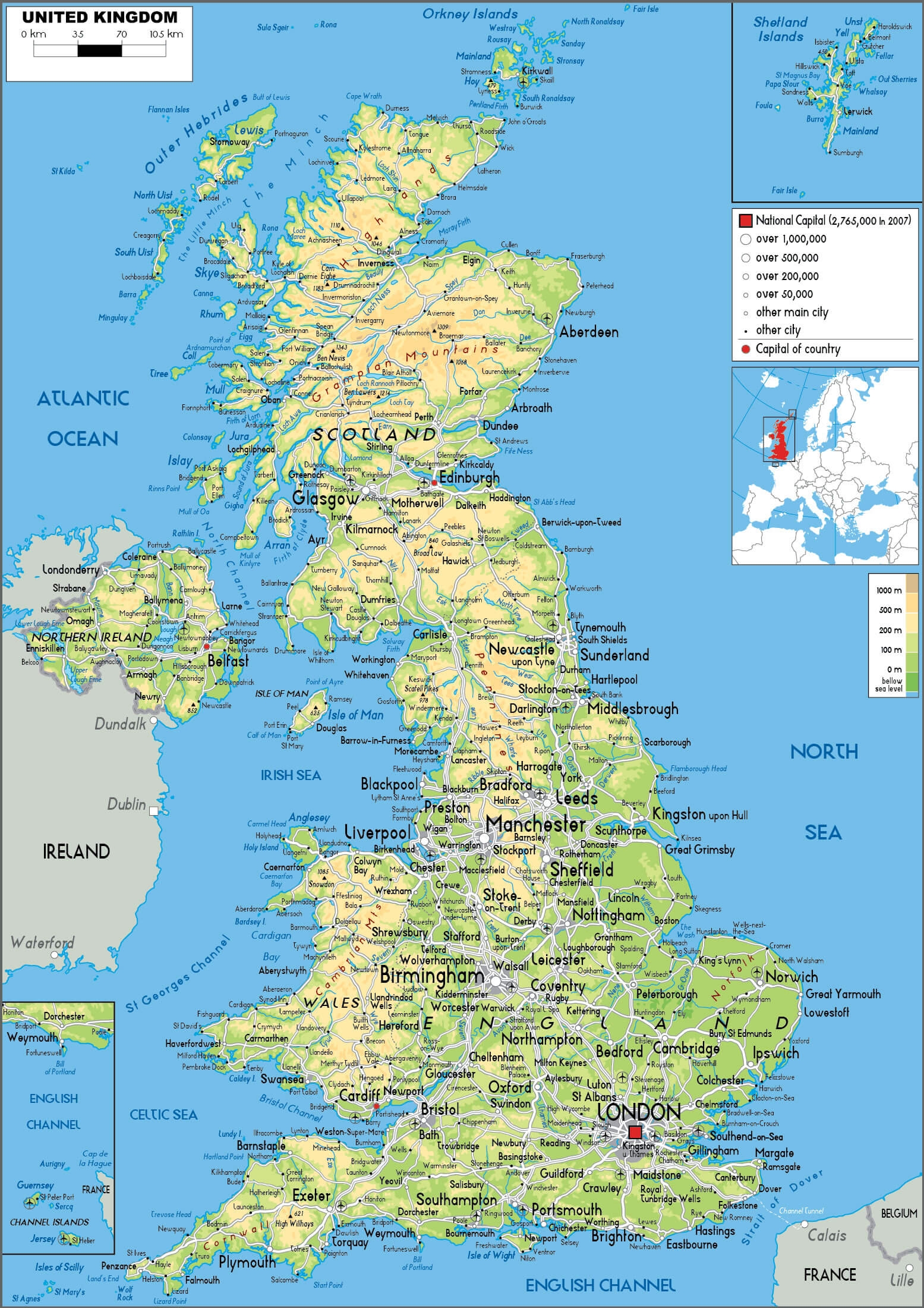 Map Of Scotland Printable