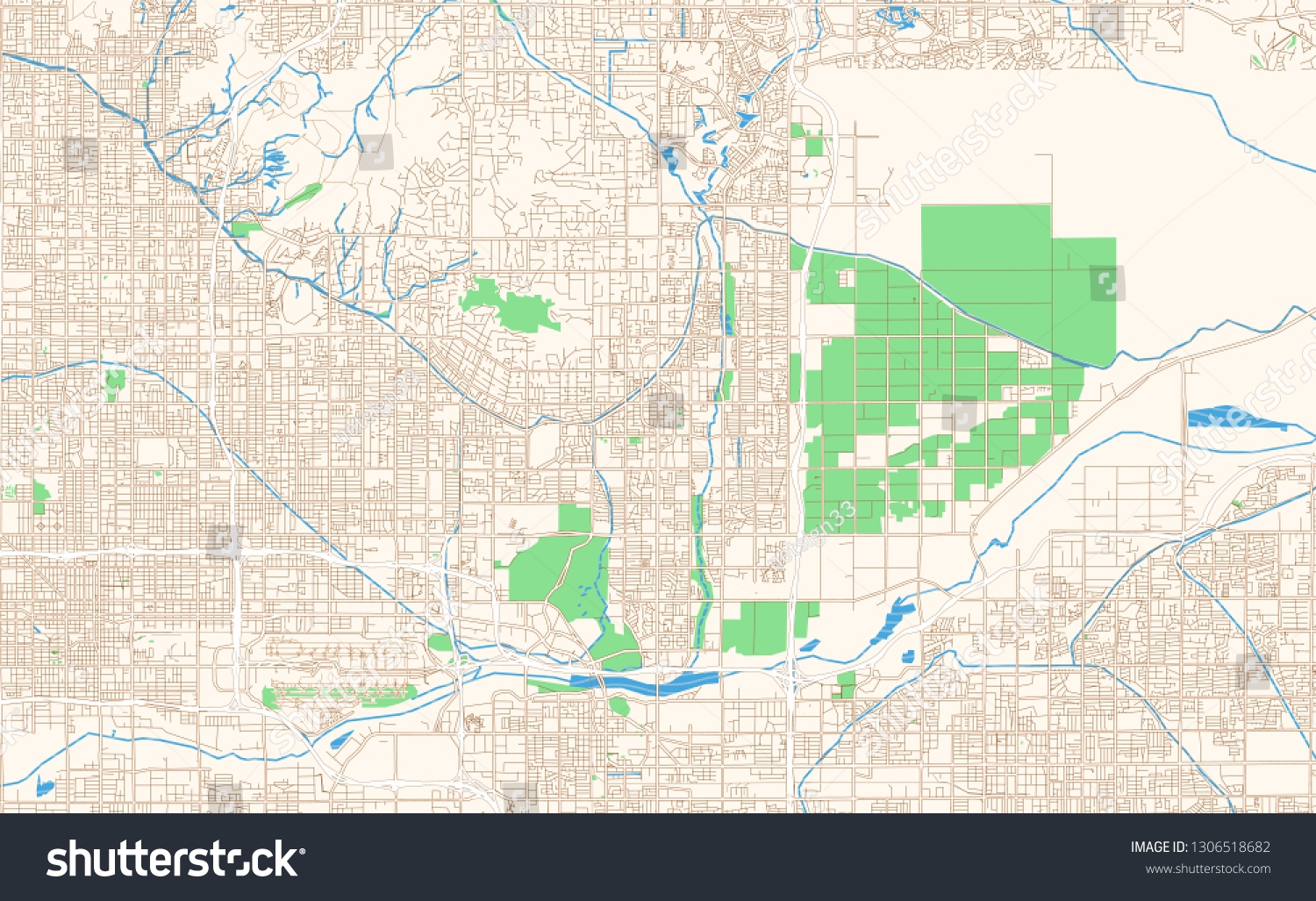 Scottsdale Arizona Printable Map Excerpt This Stock Vector Royalty Free 1306518682 Shutterstock