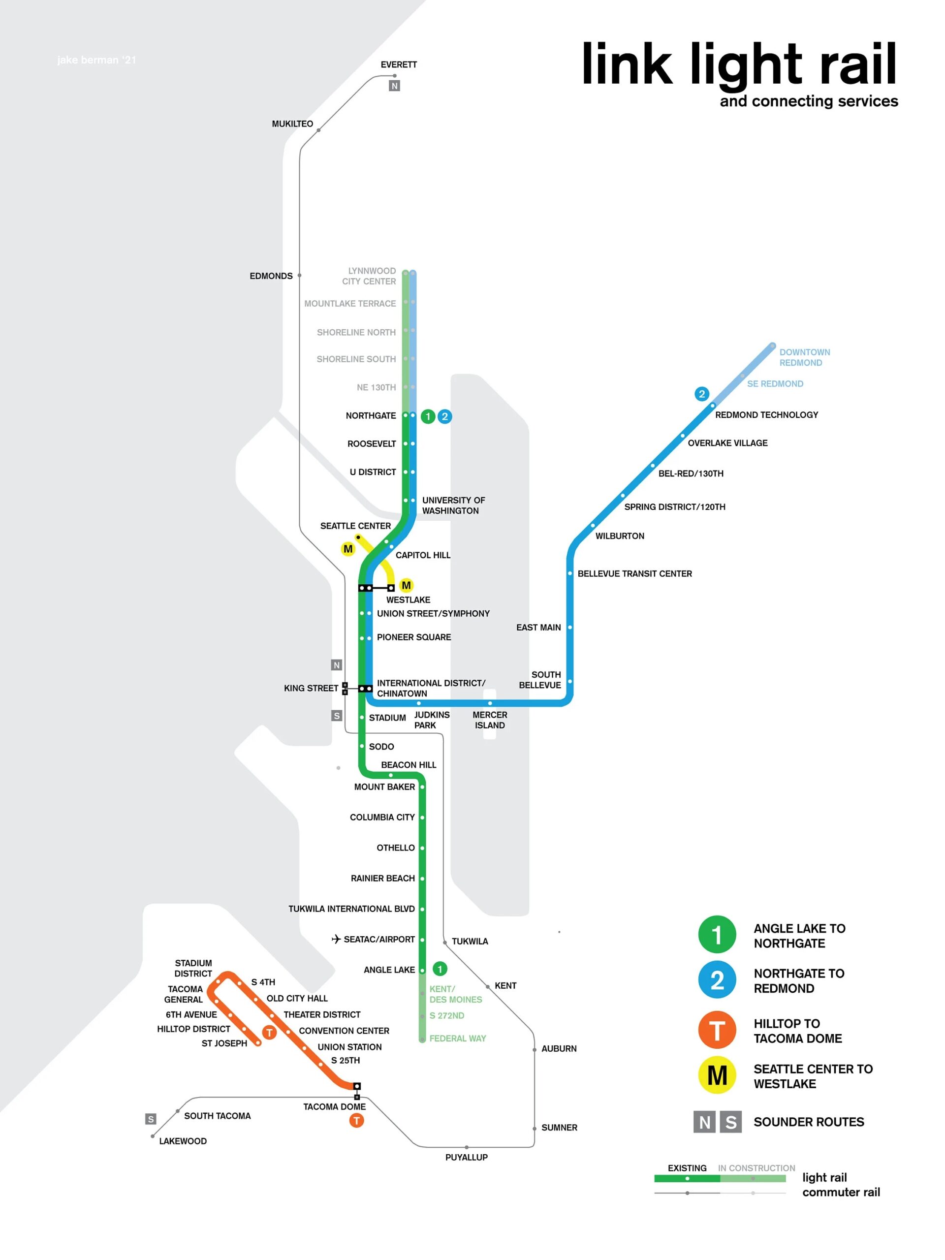 Printable Seattle Light Rail Map