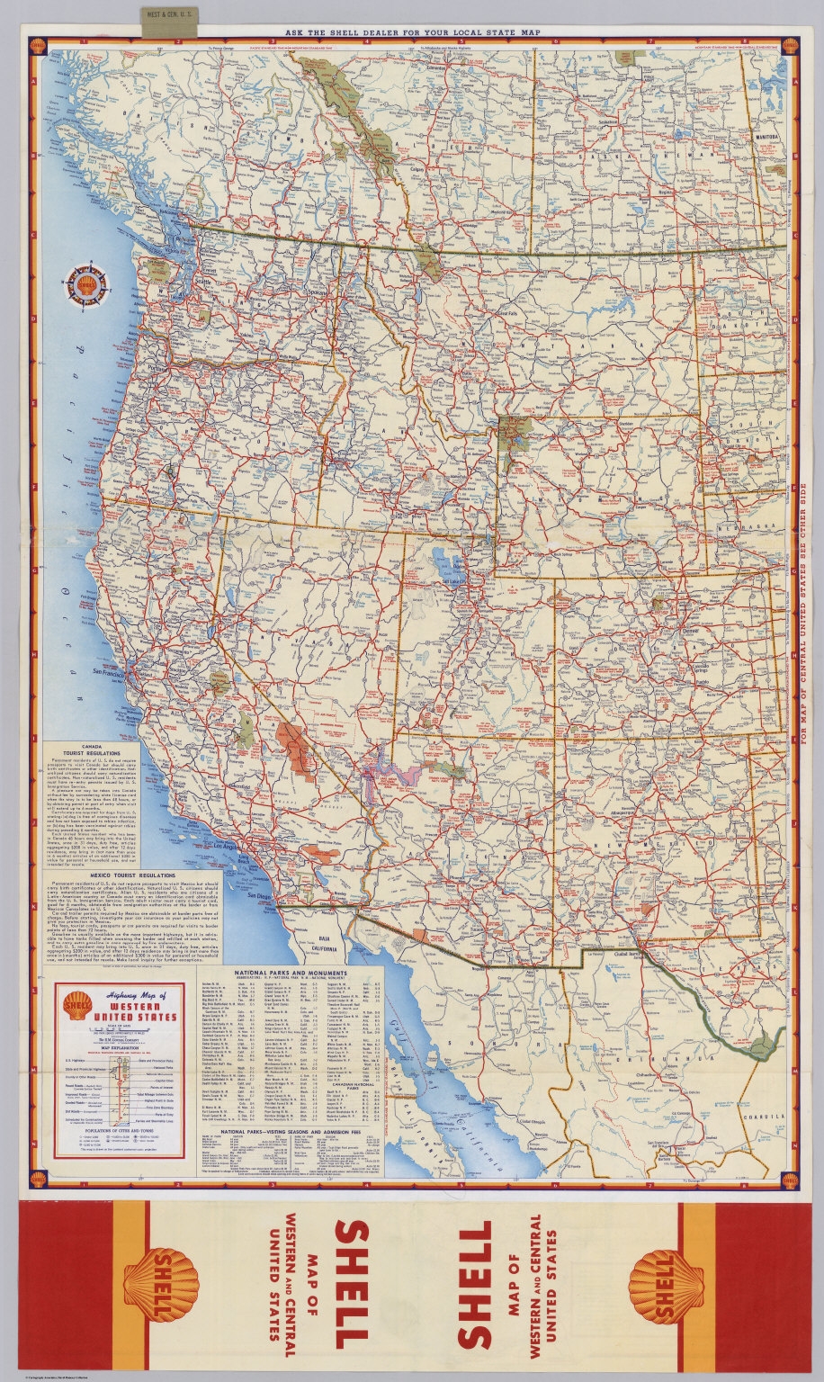 Shell Map Of Western And Central United States cover Title Shell Highway Map Of Western United States 11 Y 1951 1 Shell Oil Company Free Download Borrow And Streaming Internet Archive