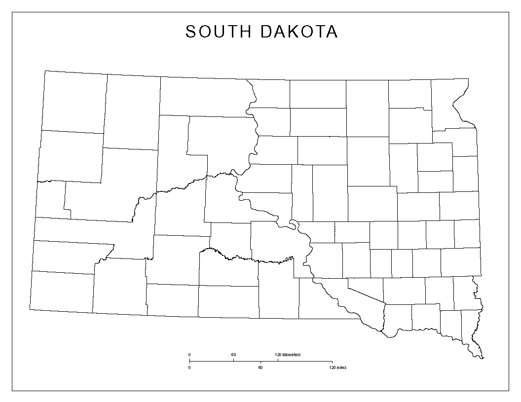 South Dakota Blank Map