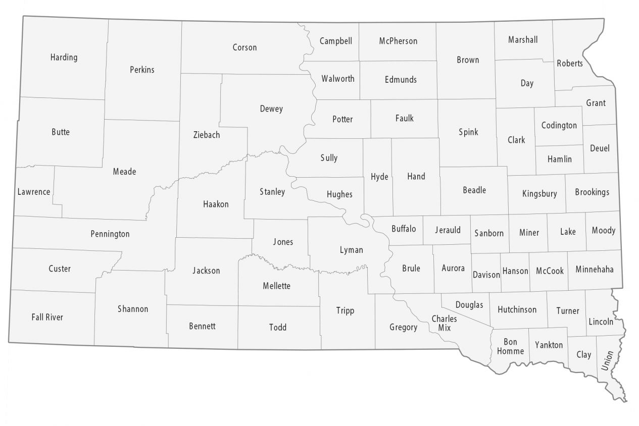 Printable Map Of South Dakota