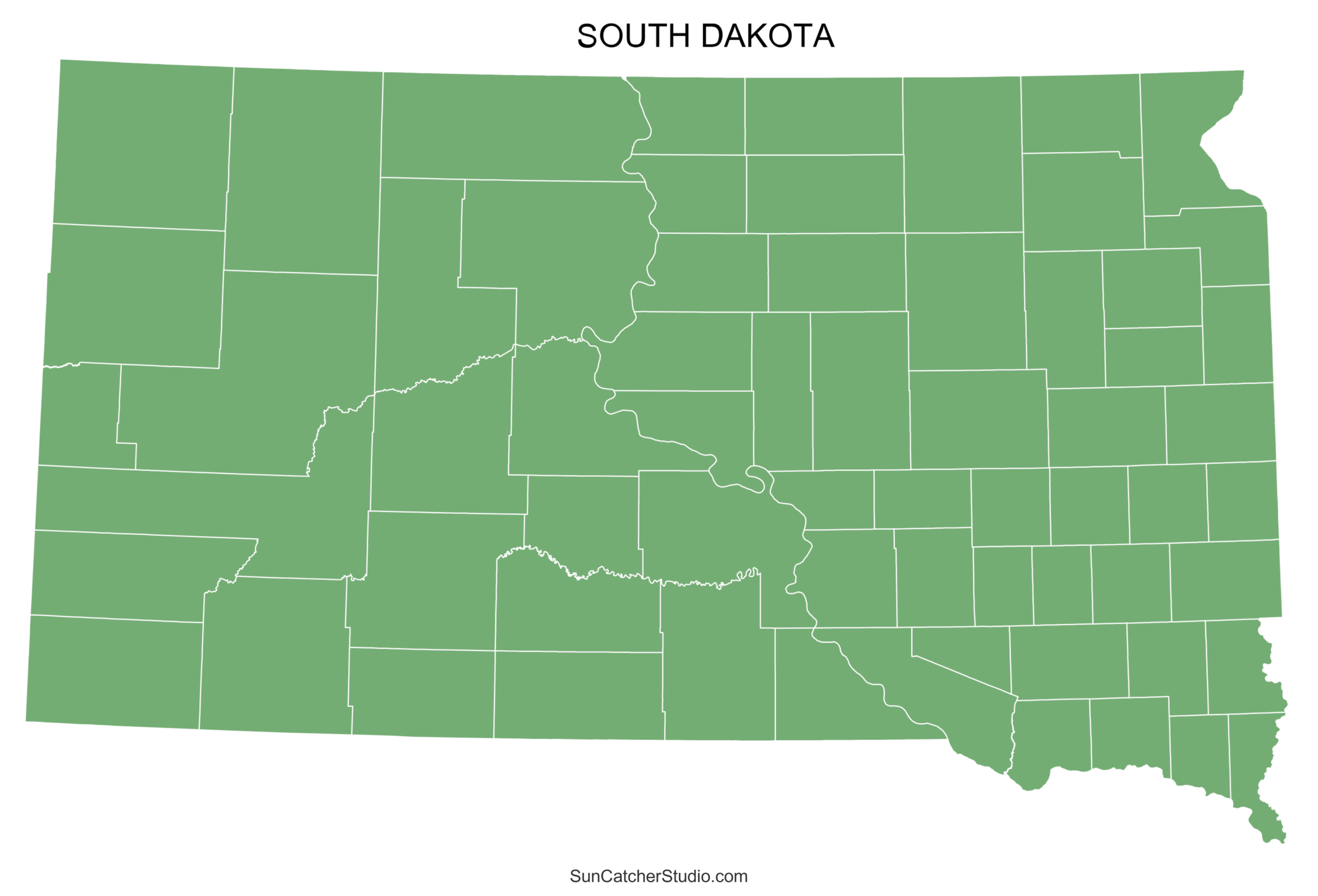 South Dakota County Map Printable State Map With County Lines 