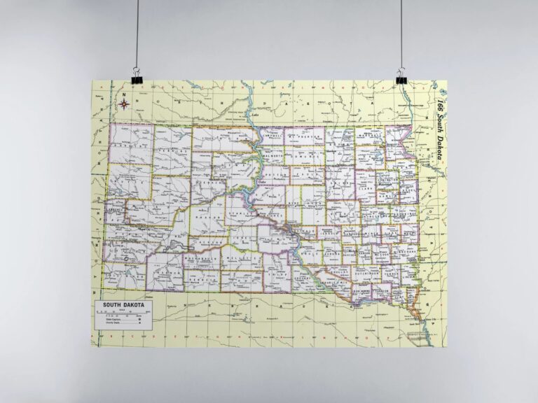 South Dakota Map Instant Download Printable Map Digital Download Wall Art Antique Map Etsy