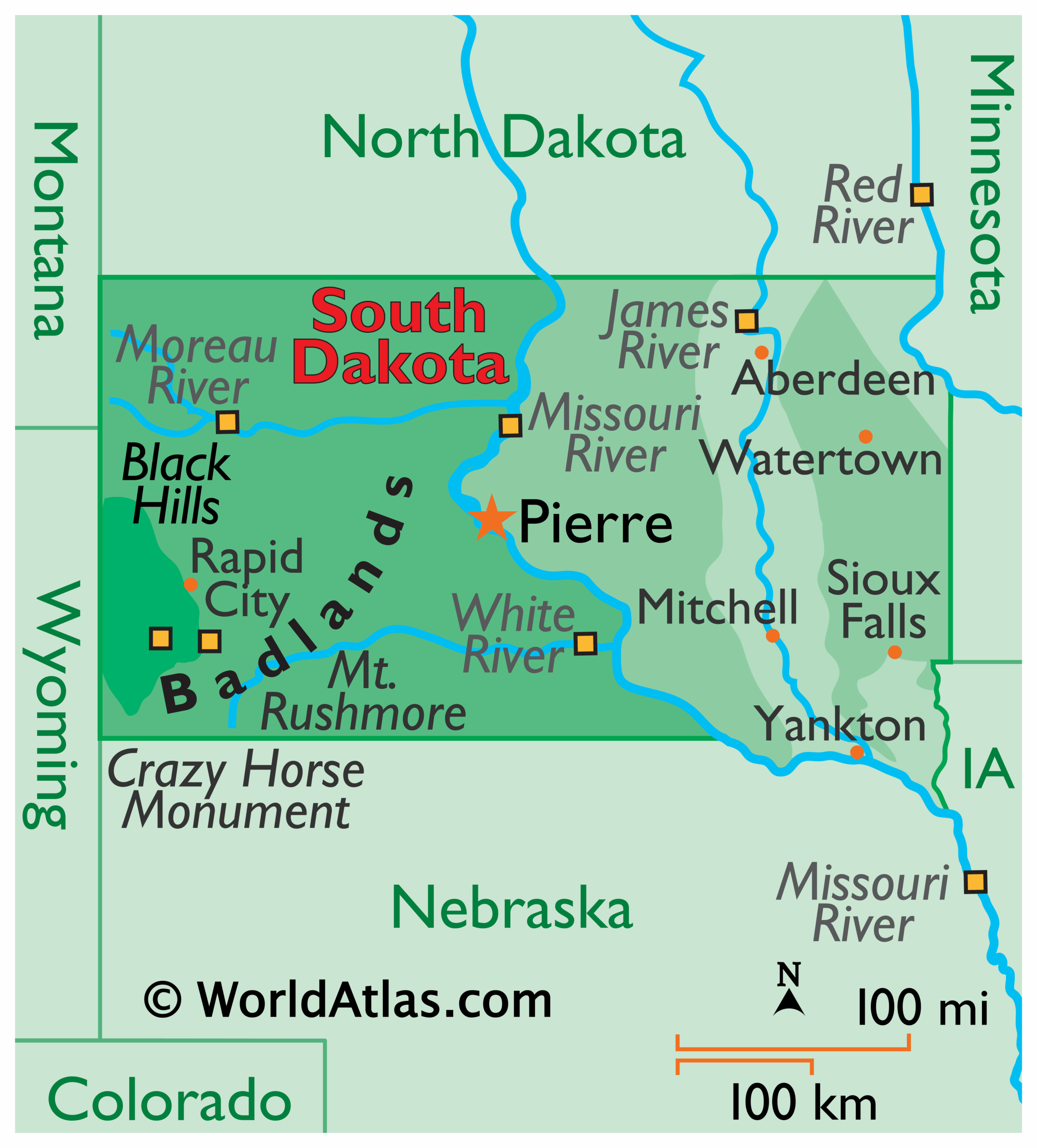 South Dakota Maps U0026 Facts World Atlas