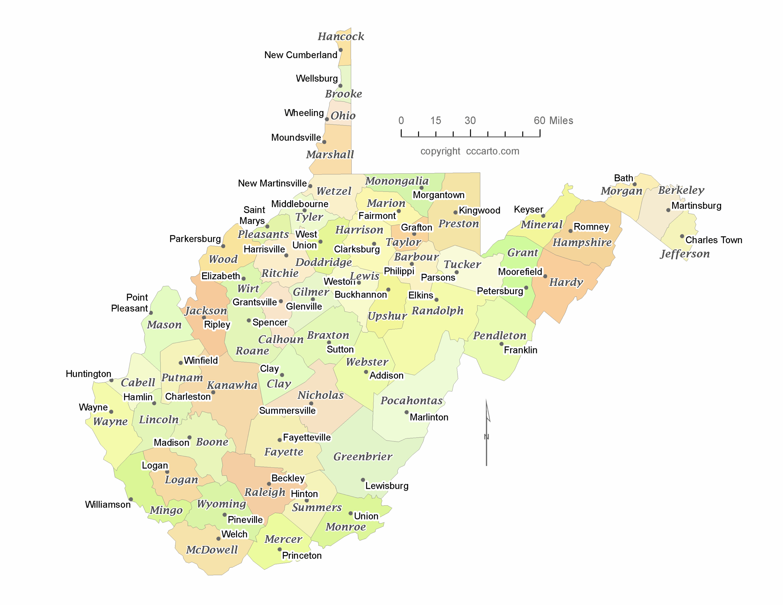 Wv County Map Printable