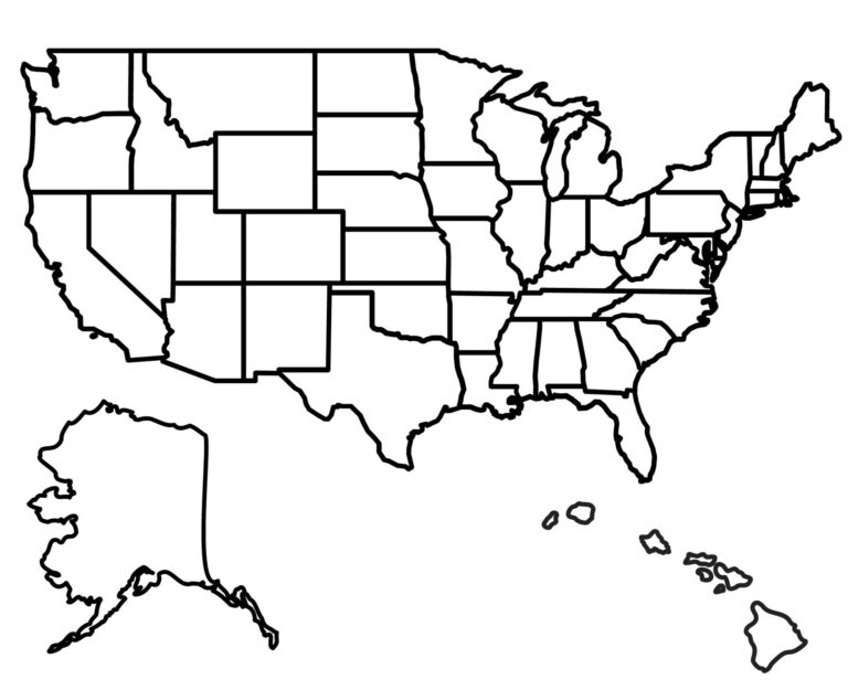 State Outlines Blank Maps Of The 50 United States GIS Geography Worksheets Library