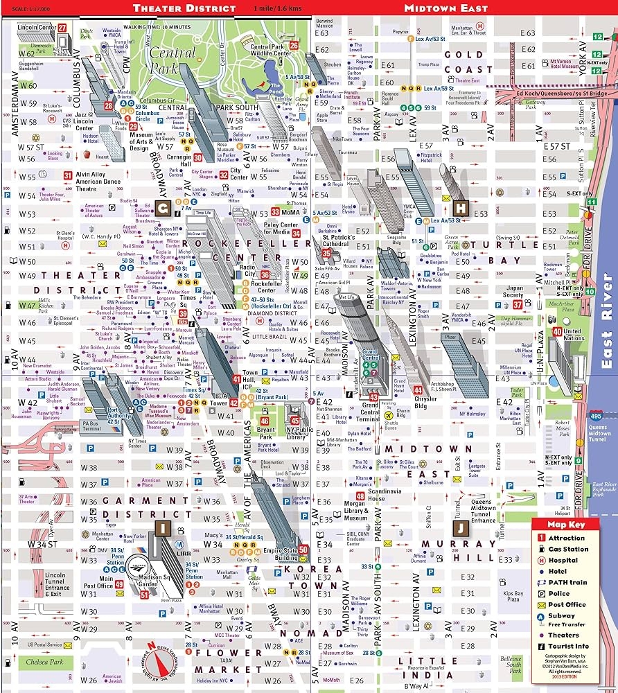 StreetSmart NYC Map Midtown Edition By VanDam Laminated Pocket City Street Map Of Manhattan W All Attractions Museums Sights Hotels Broadway Folded Map 2026 Edition Stephan Van Dam Stephan Van Dam 