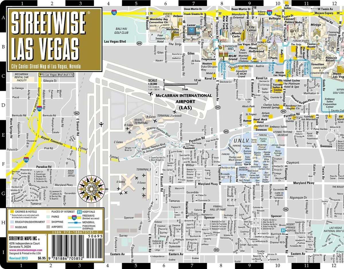 Streetwise Las Vegas Map Laminated City Street Map Of Las Vegas 
