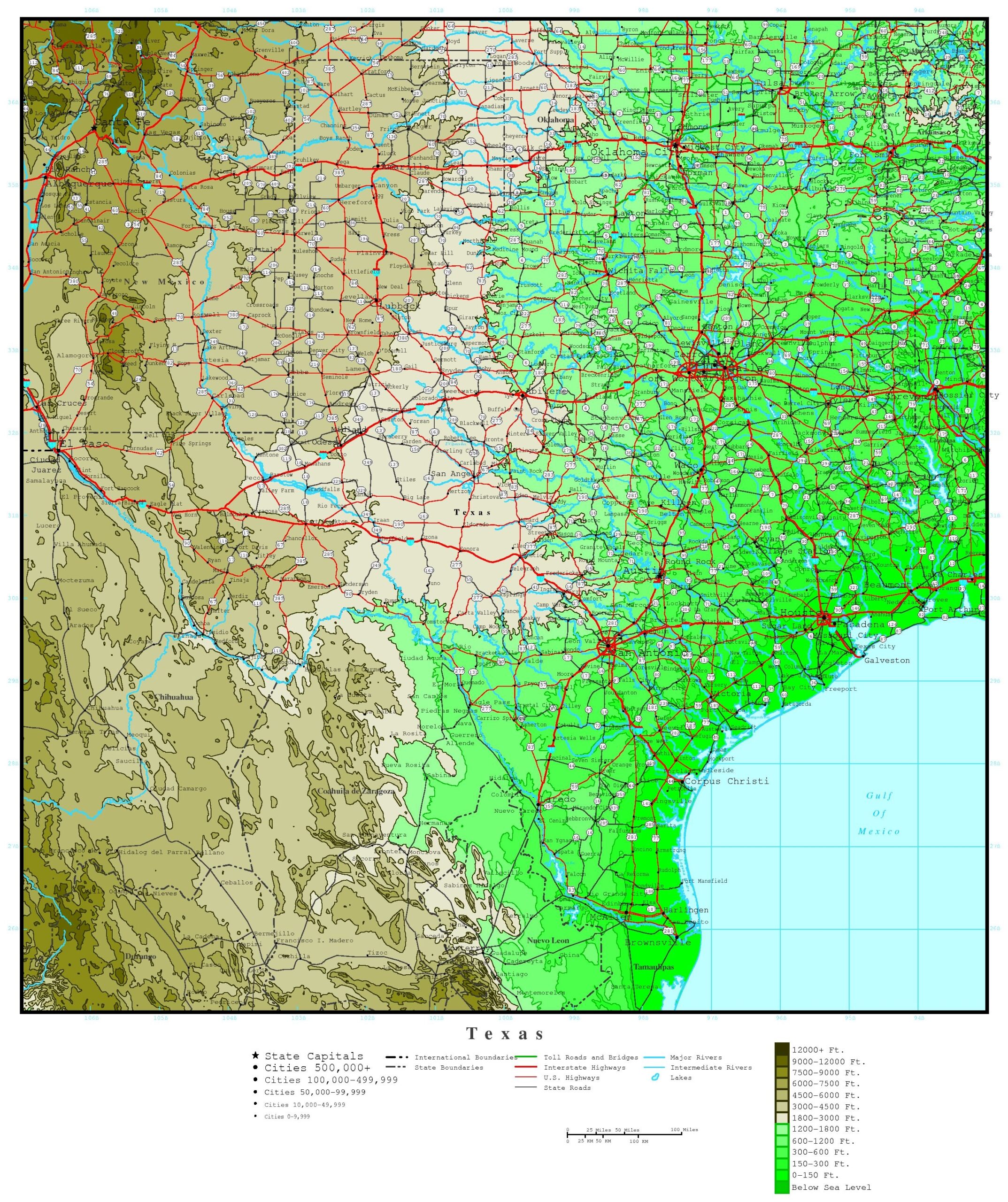 Printable Map Of Texas With Cities