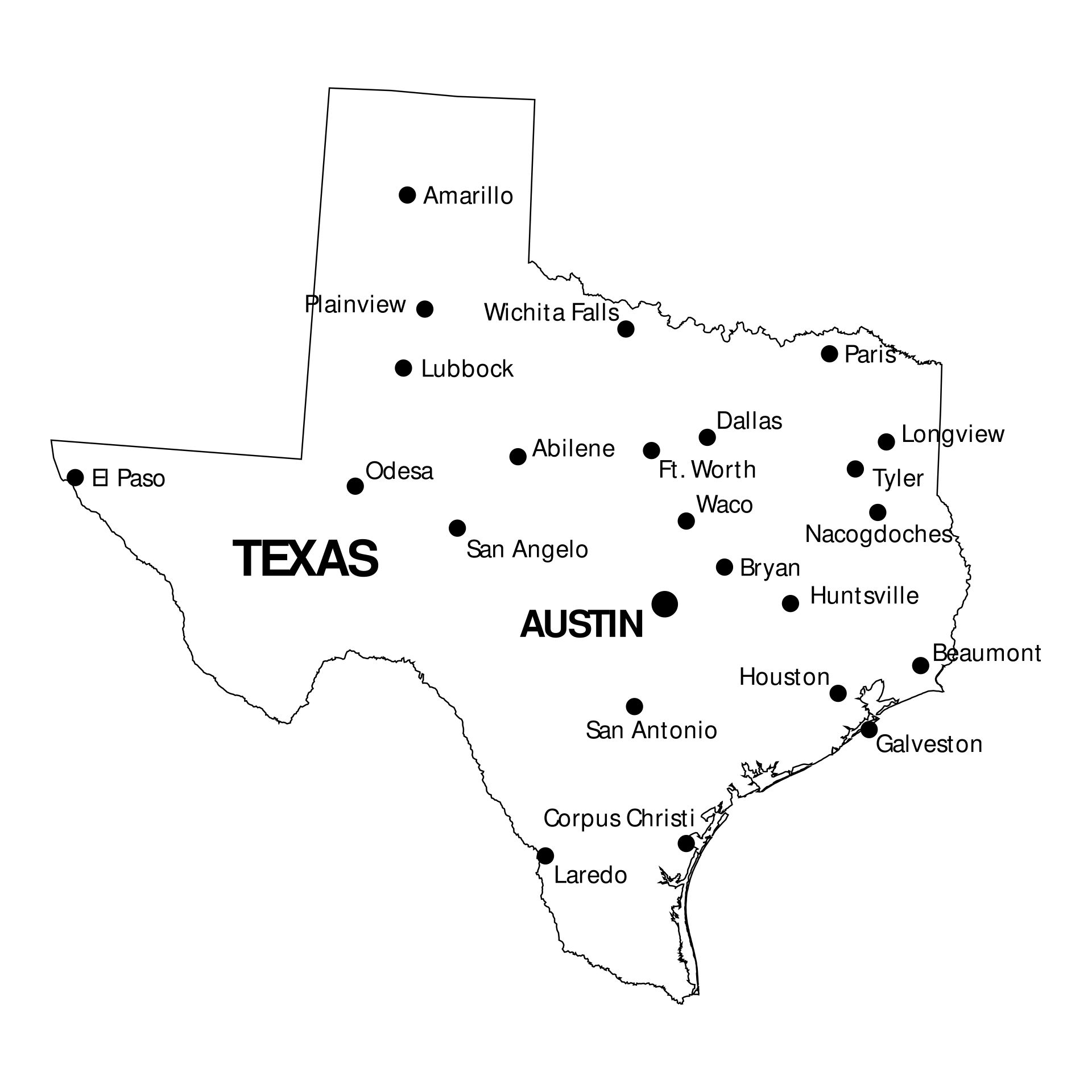 Printable Map Of Texas
