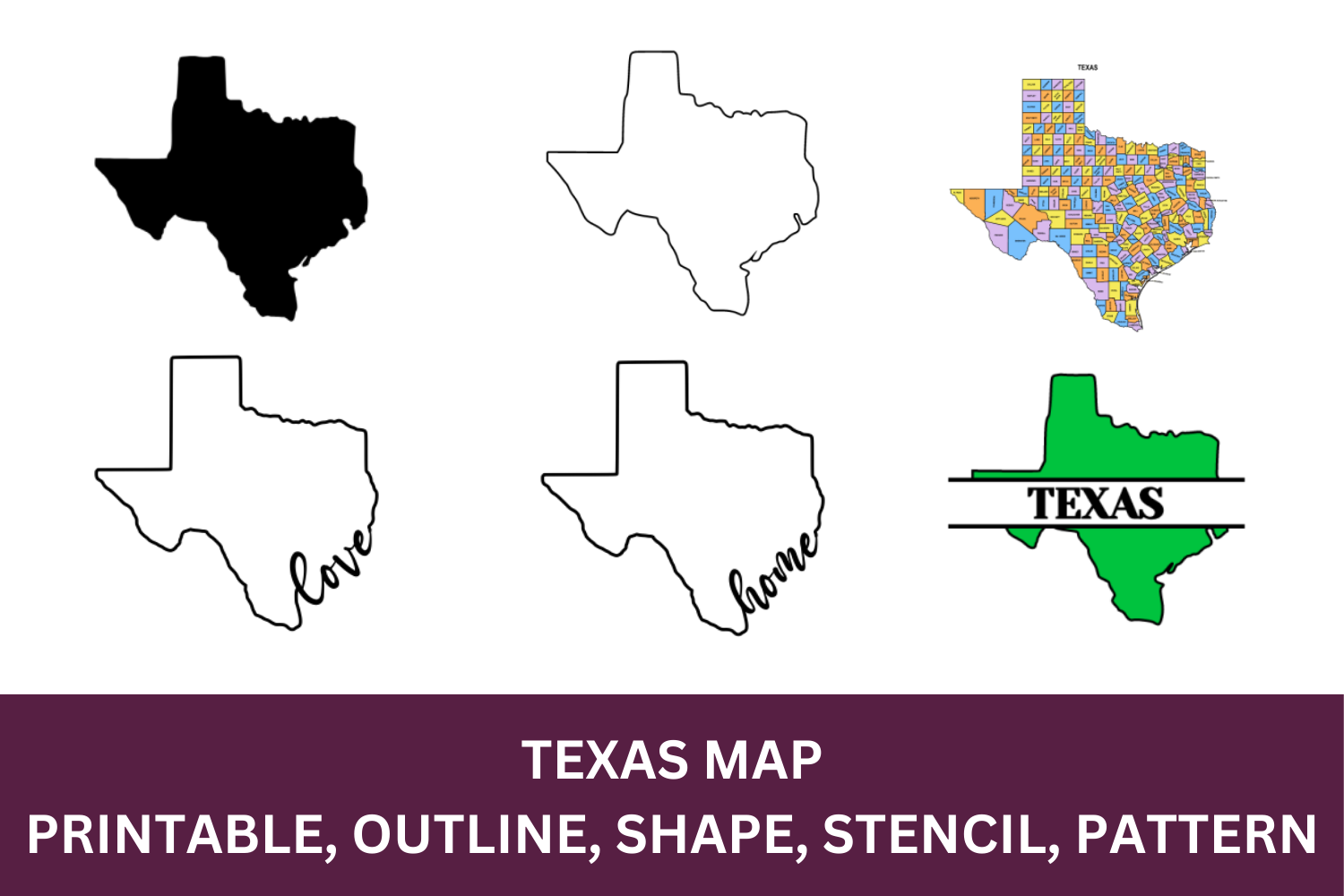 Texas Map Outline Printable State Shape Stencil Pattern Outline Printable State Shape Stencil Pattern