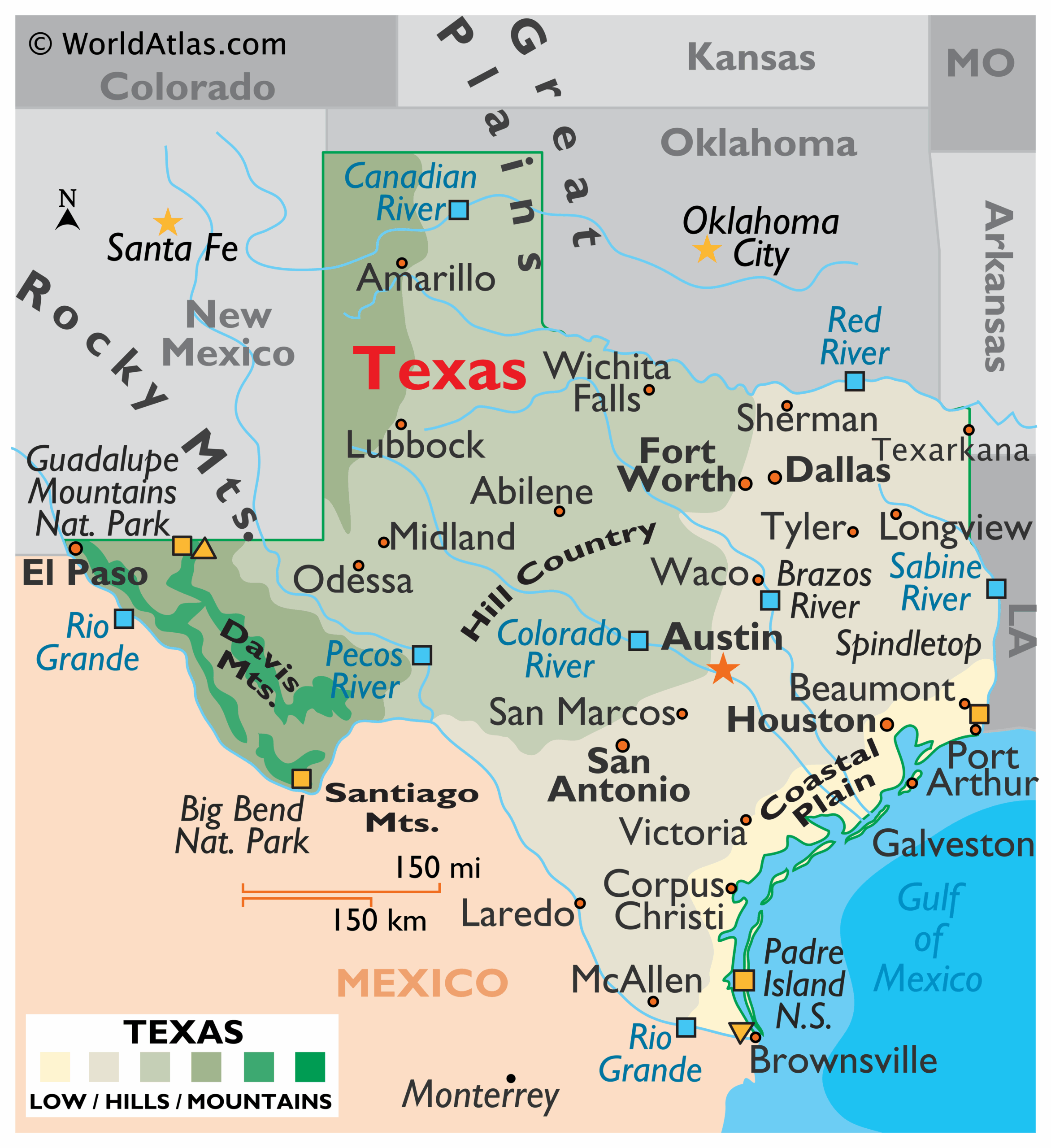 Free Printable Map Of Texas