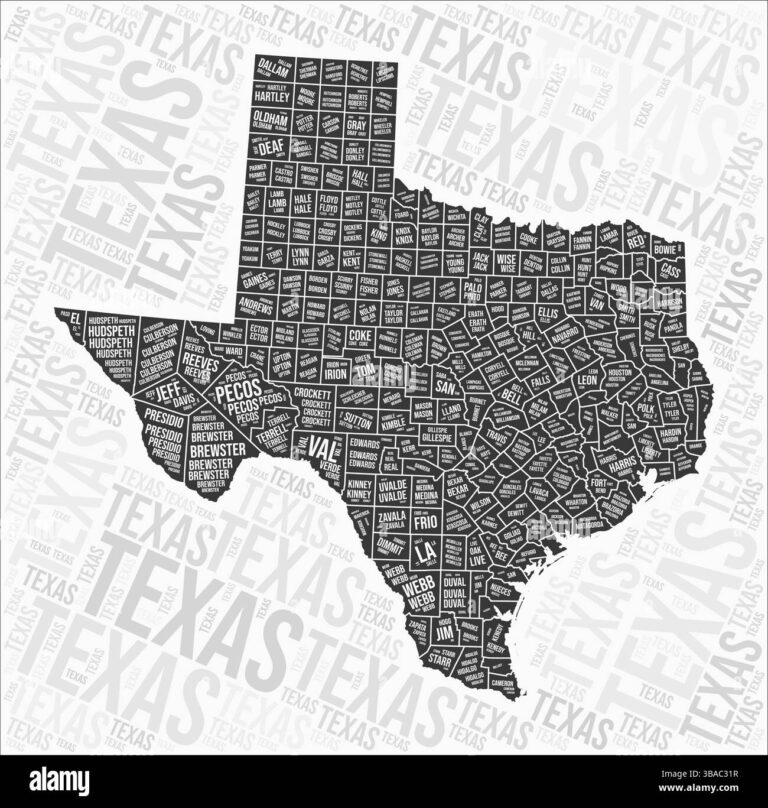 Texas Region Map Black And White Stock Photos U0026 Images Alamy
