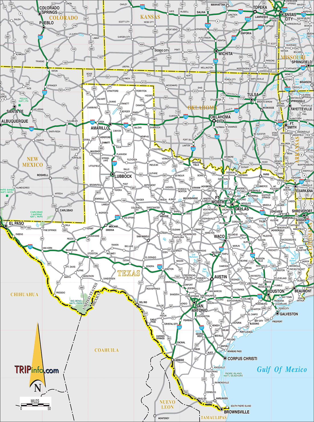 Printable State Of Texas Map