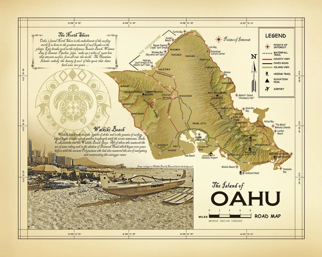 Map Of Oahu Printable