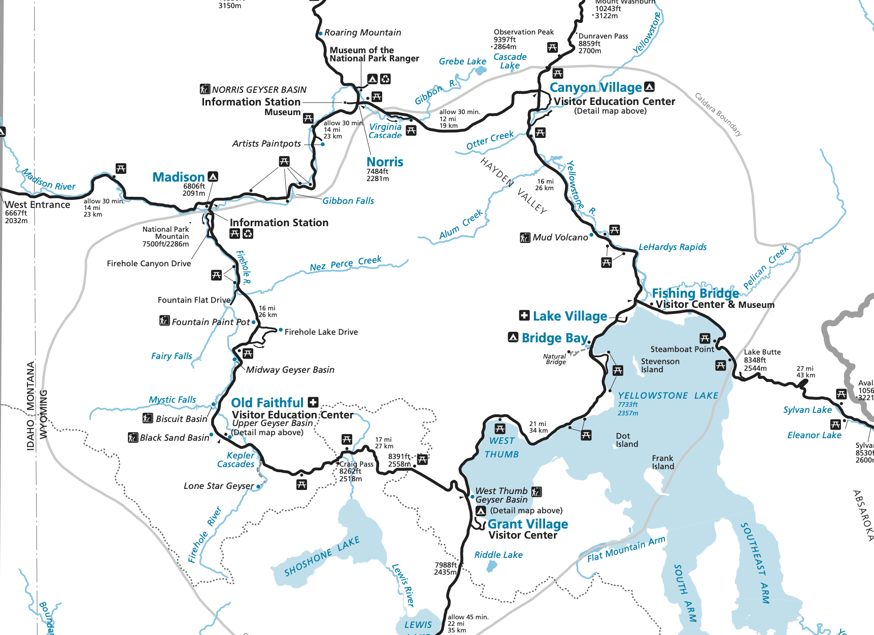 Printable Map Of Yellowstone