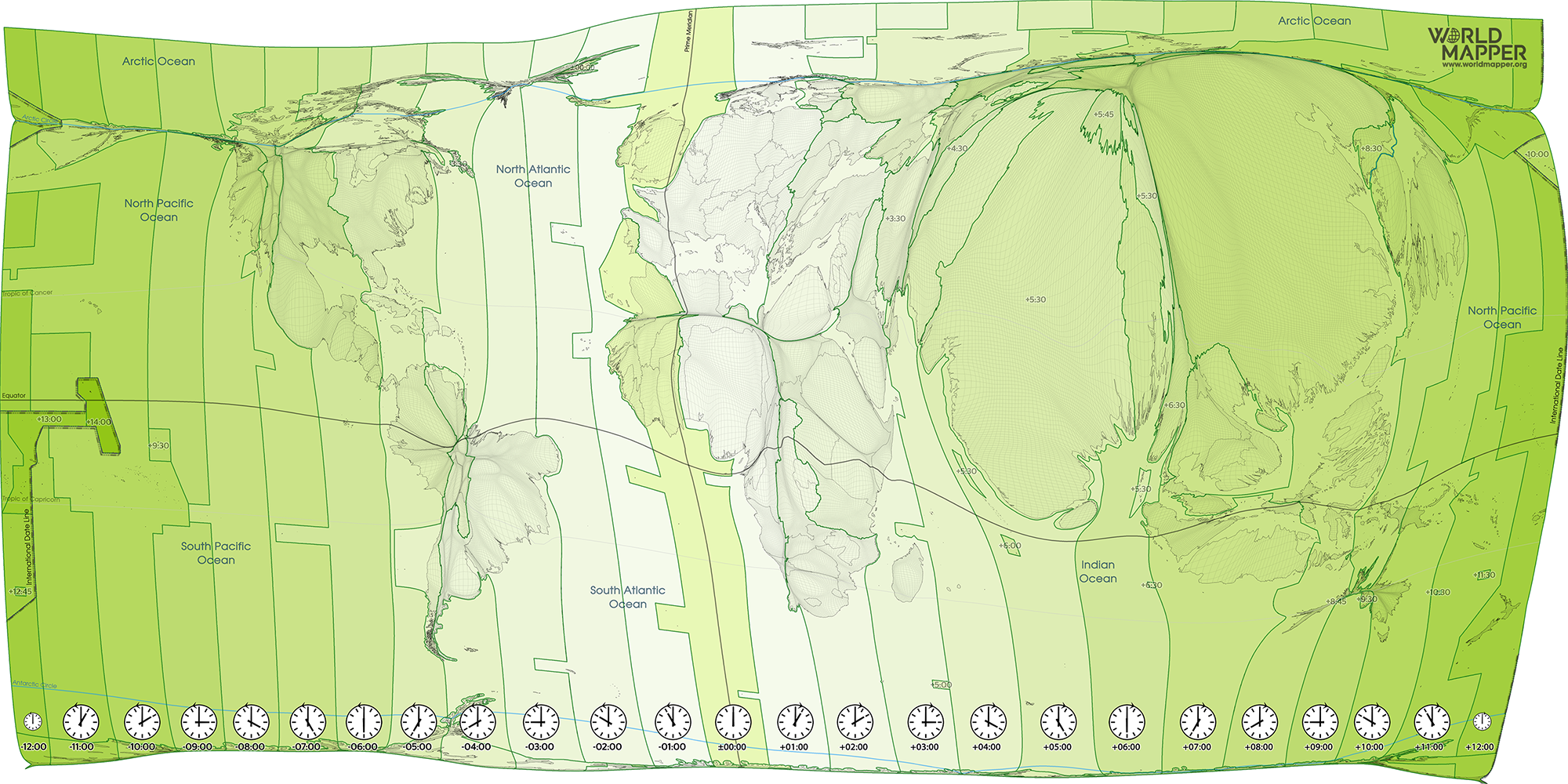 Time Zones Worldmapper Time Zones Worldmapper