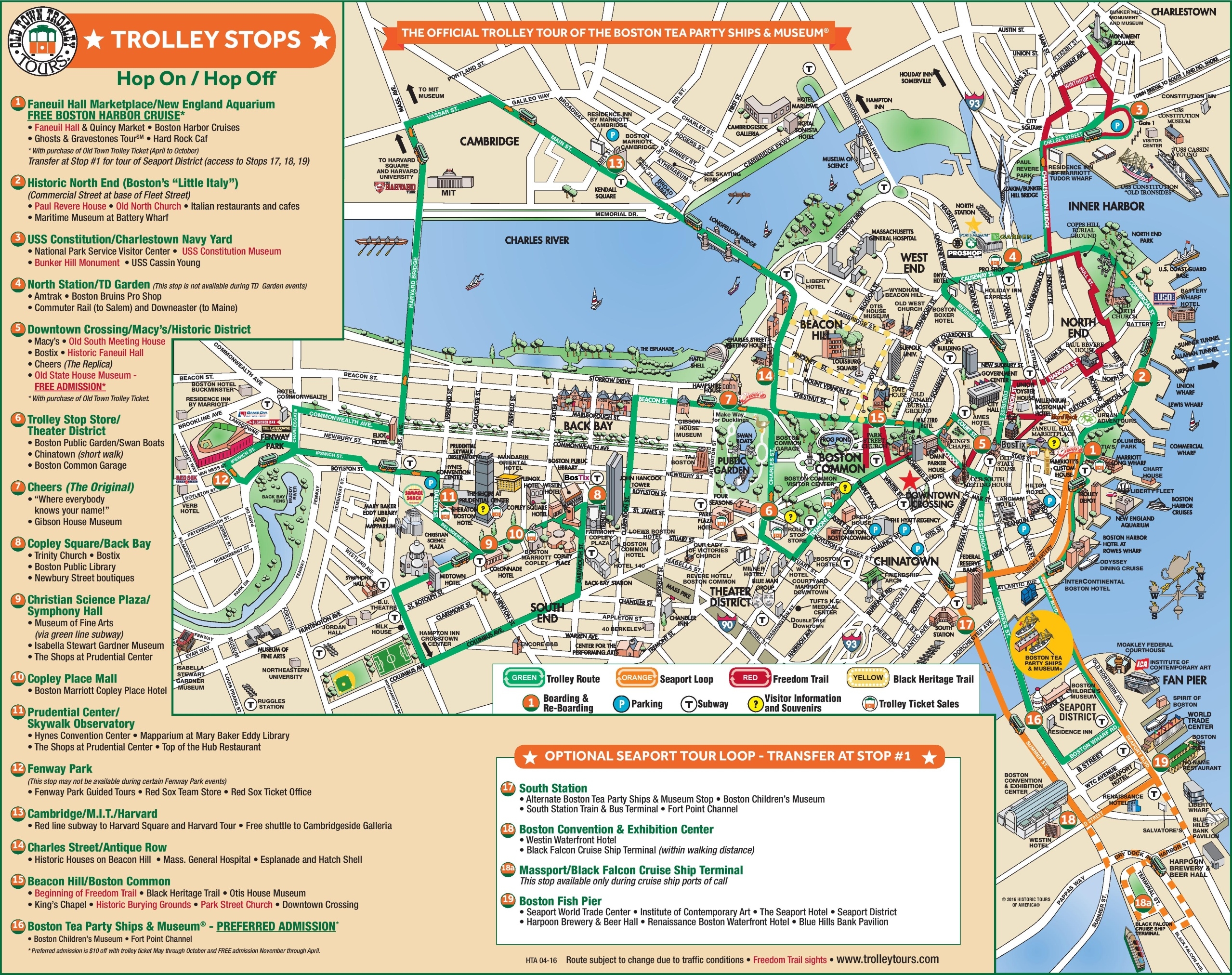 Tourist Map Of Downtown Boston Ontheworldmap