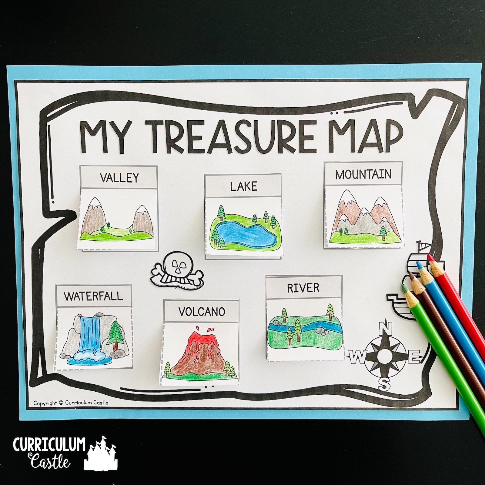 Treasure Hunt Map Skills U0026 Landforms Activity FREE CURRICULUM CASTLE