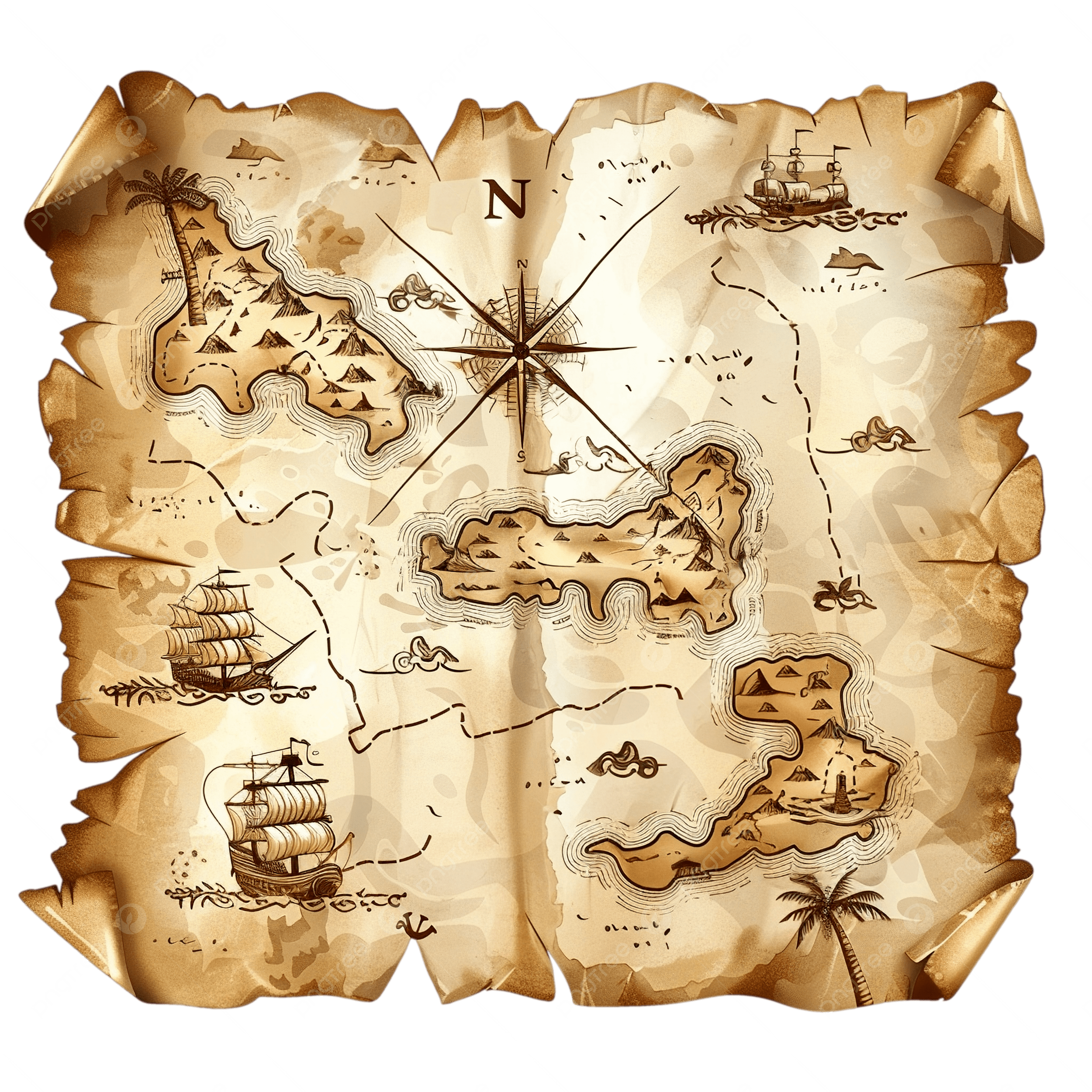 Treasure Map Nautical Theme Element Vector Material Treasure Map Navigation Treasure PNG Transparent Image And Clipart For Free Download