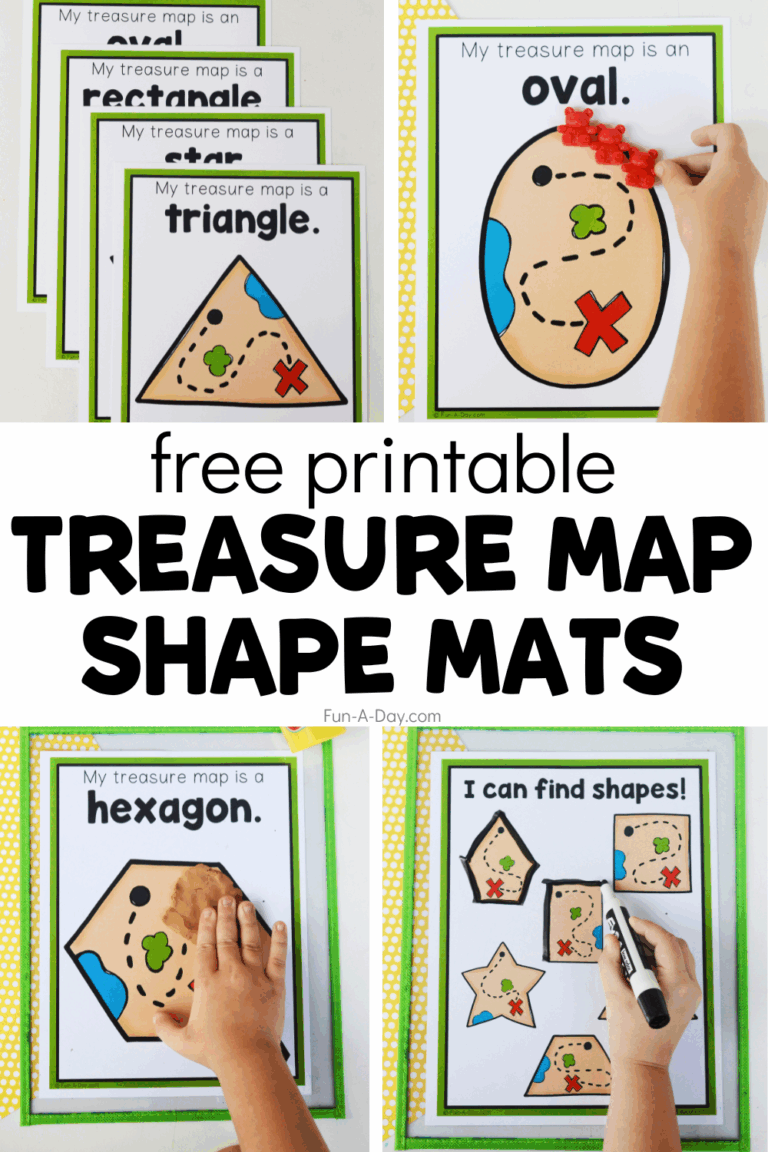 Treasure Map Shape Mats Free Printable Fun A Day 