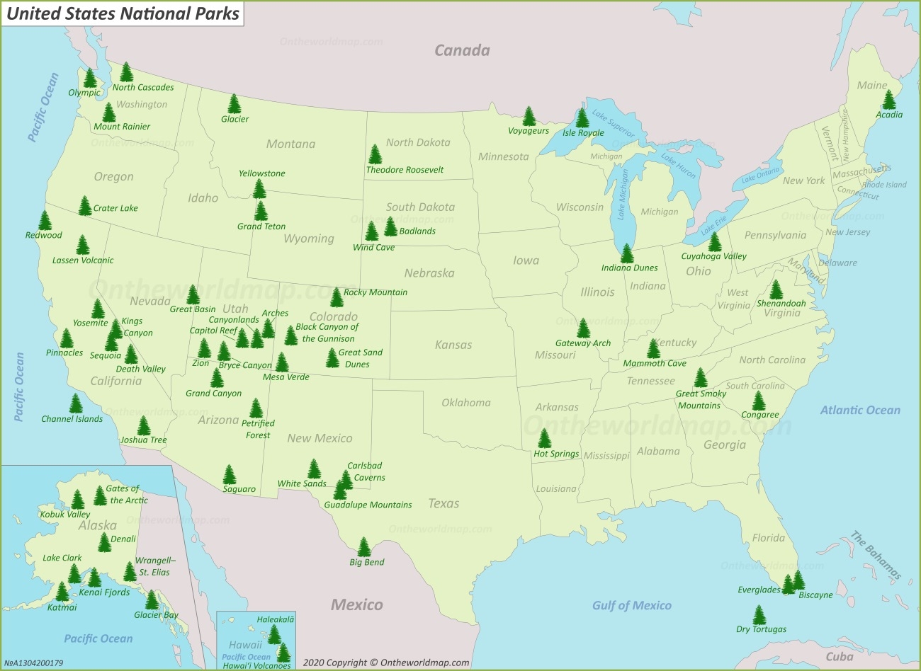 Printable Map Of Us National Parks Printable Map Of Us National Parks