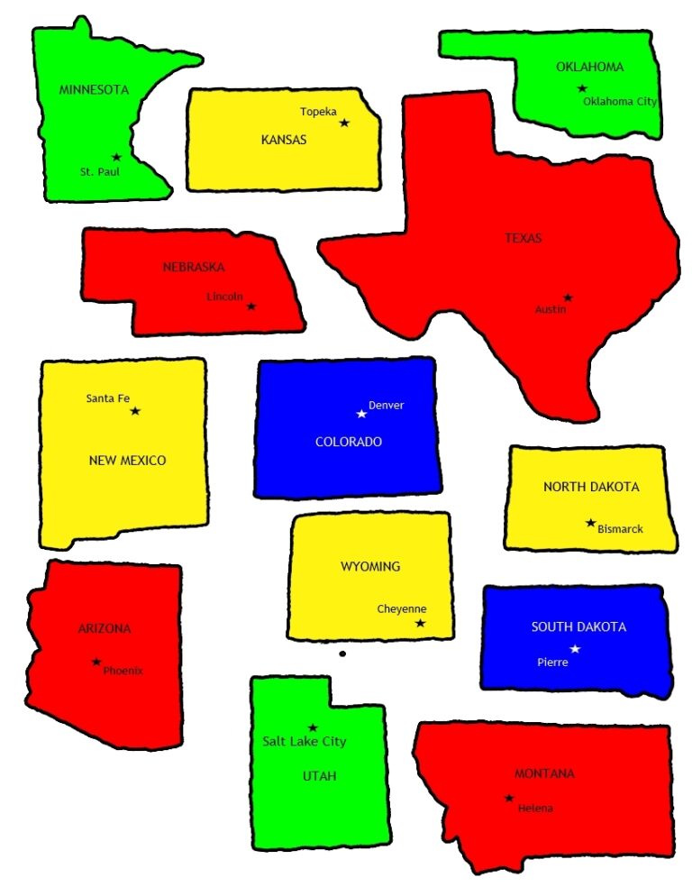 U S States Map Printable Jigsaw Puzzle Grades 3 7 Made By Teachers