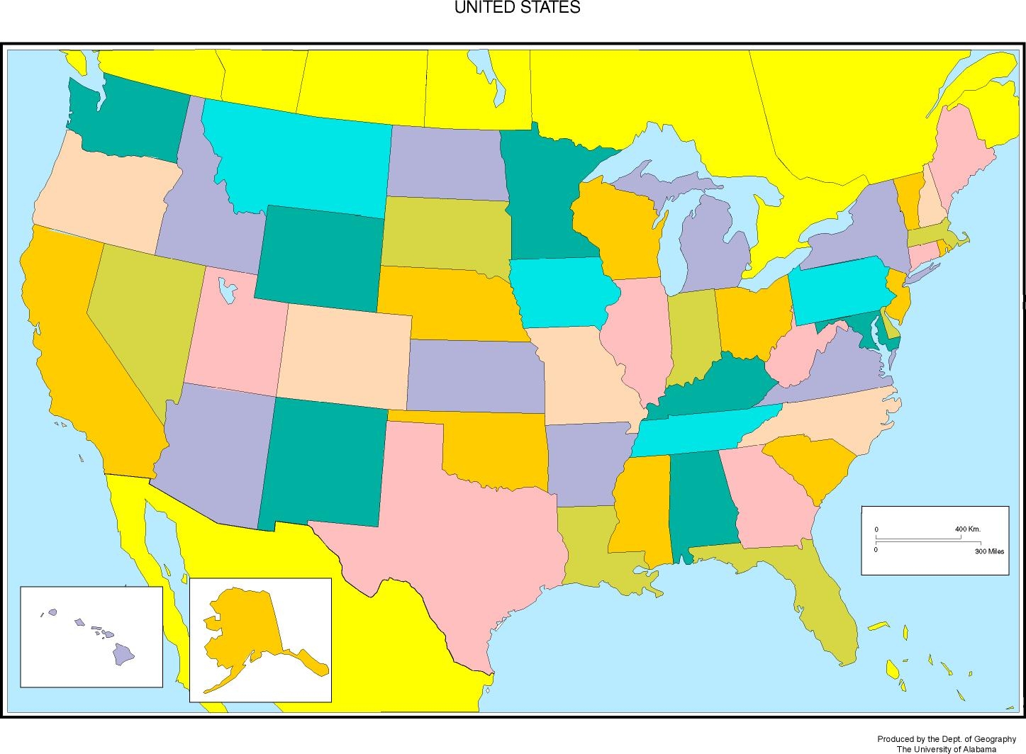 Blank United States Map Free Printable