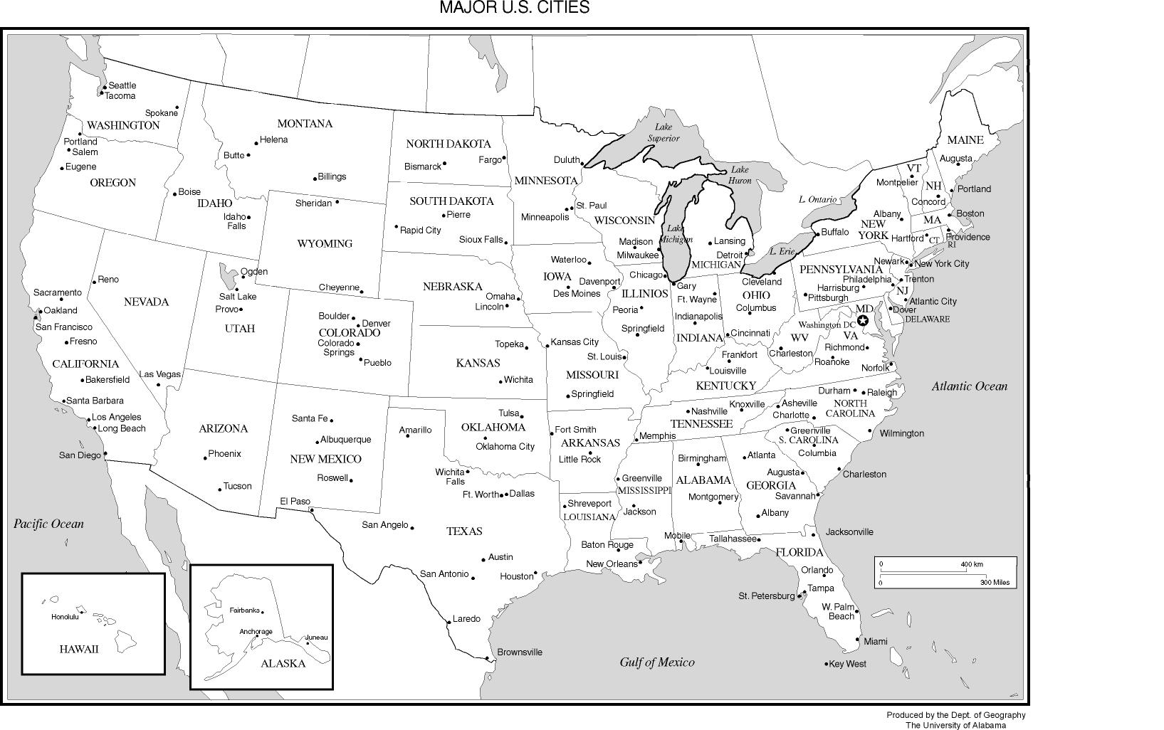 Printable Map Of Usa And Mexico