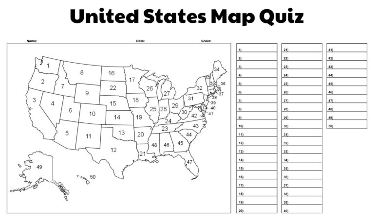 United States Map Worksheets Library