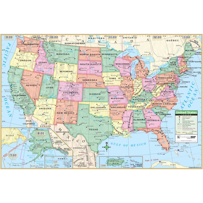 United States Simple Wall Map By Kappa The Map Shop