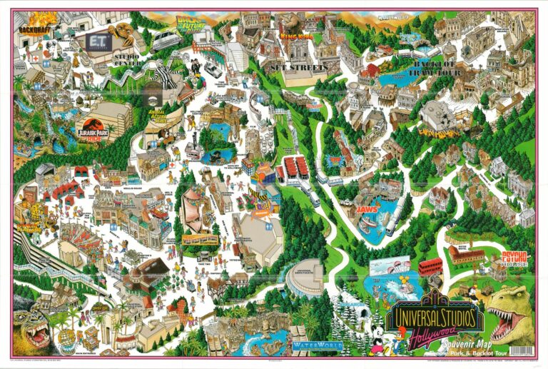 Universal Studios Hollywood Souvenir Map