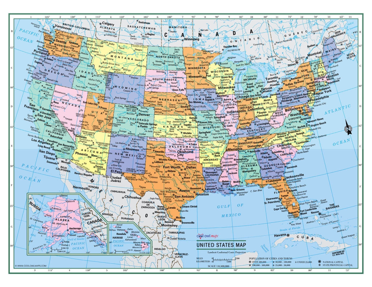 Printable Color United States Map