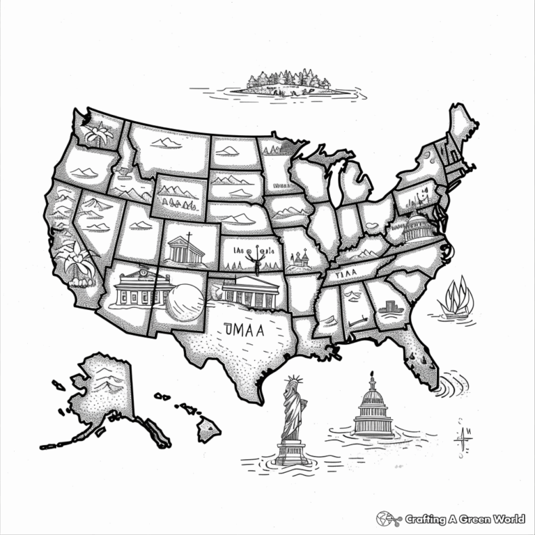 Us Map Coloring Pages Free U0026 Printable 