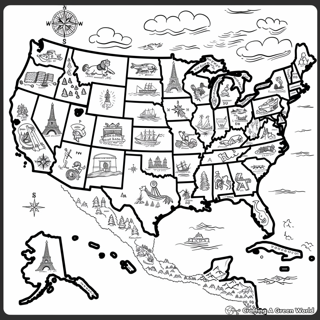 Us Map Coloring Pages Free U0026 Printable 