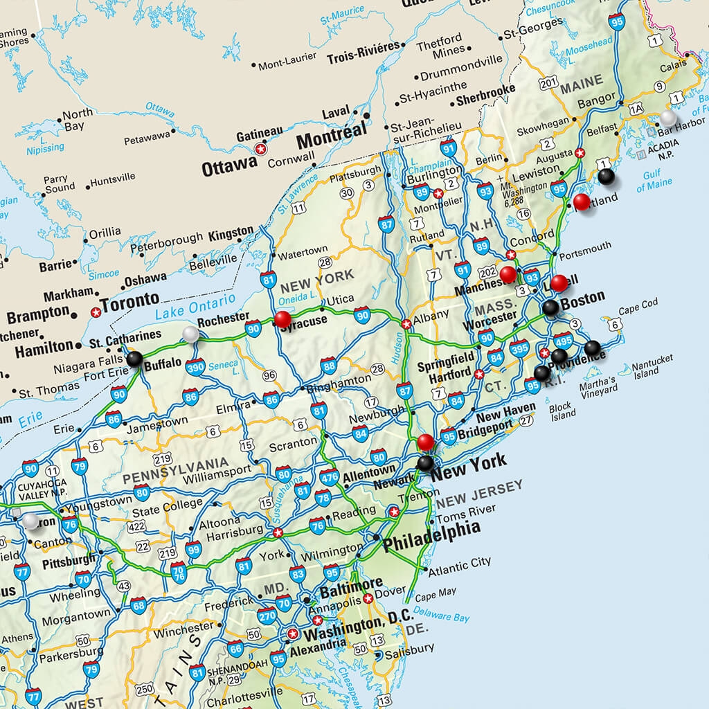 USA Highway Travel Map American Interstate Roadway Map RV Worksheets Library